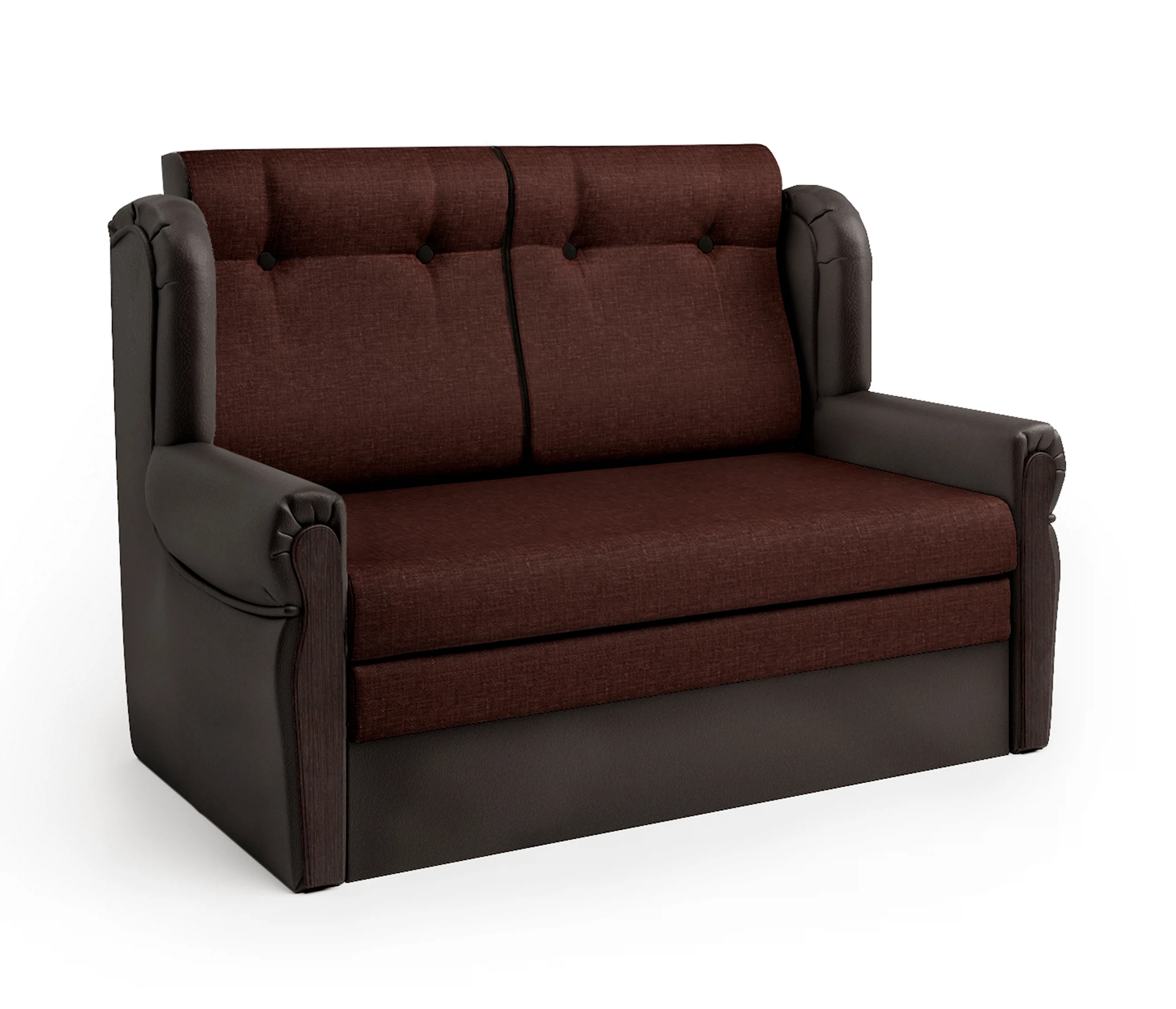 Изображение товара Диван-кровать Классика 2М шоколад и рогожка - стильное и практичное решение