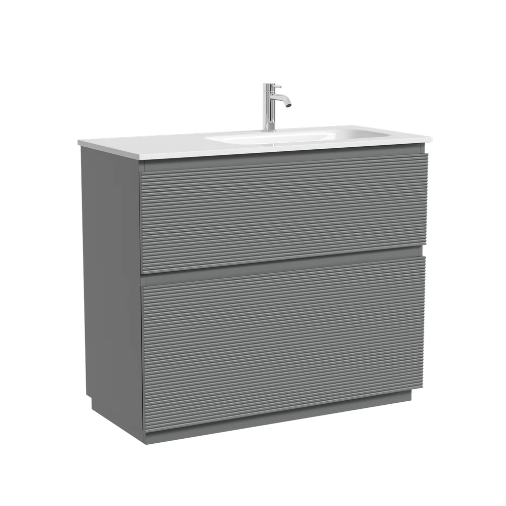 Изображение товара Тумба напольная SANCOS  Folk Floor правая 995х445х850, c двумя ящиками оснащенными доводчиками, Ergraut soft, арт.FL100FRES