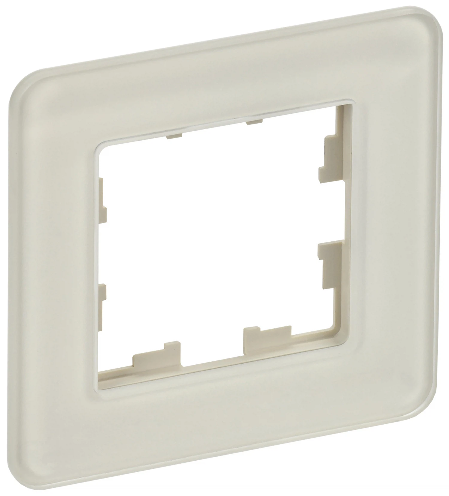Изображение товара Рамка IEK BRITE DECOR Песчаный матовый стекло скруглые углы одноместная