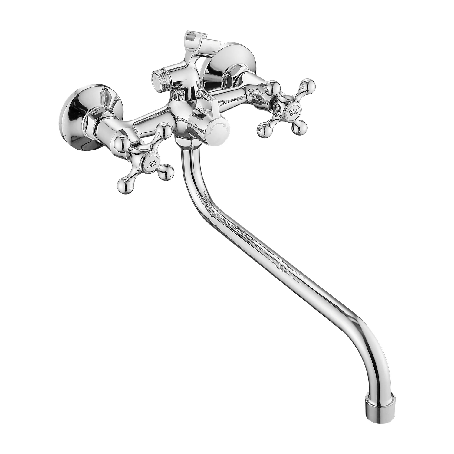 Изображение товара Смеситель для ванны с поворотным изливом и 5-режимной душевой лейкой SPLENKA S81 хром