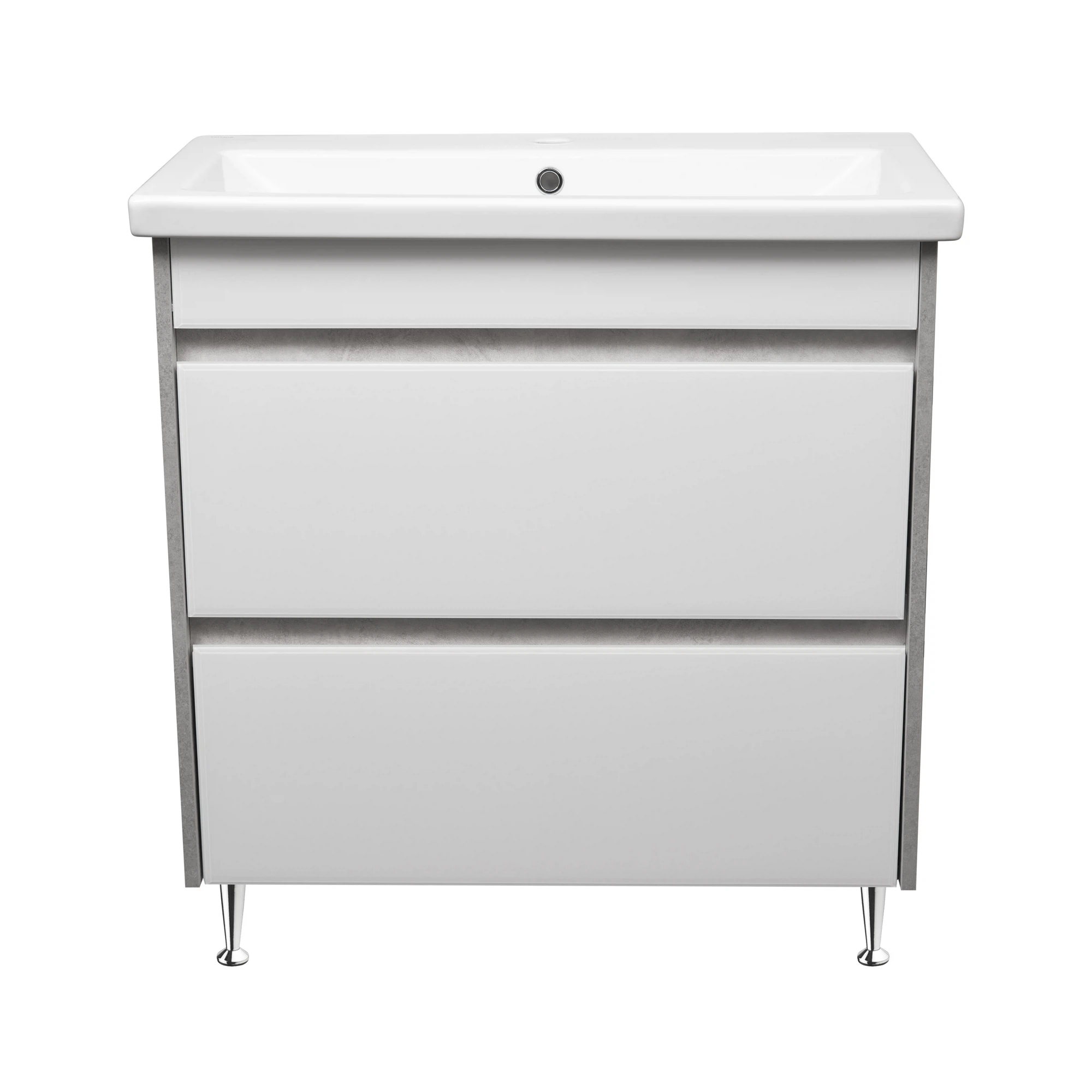 Изображение товара Тумба напольная Stella Polar Браво 80 слэйт/лакобель белый