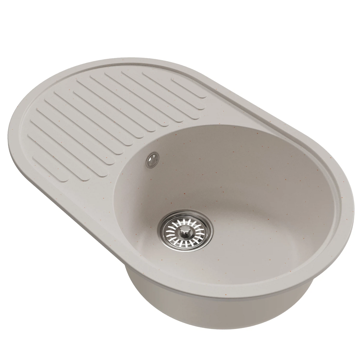 Изображение товара Мойка кухонная из искусственного мрамора Mixline ML-GM16 овальная белая 730 мм