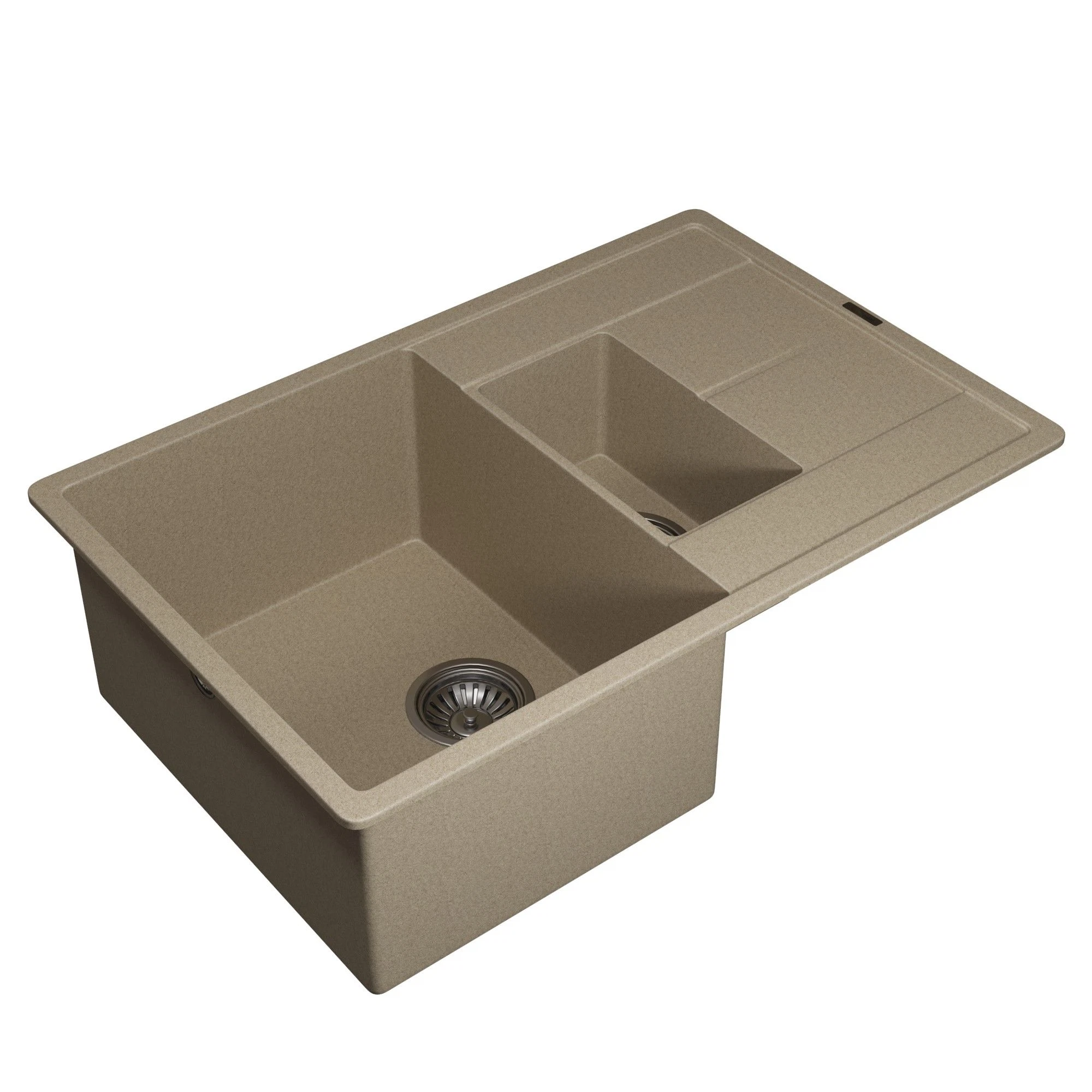 Изображение товара Кварцевая кухонная мойка Uperwood Quartz UPD-05-02 прямоугольная двухсекционная бежевая