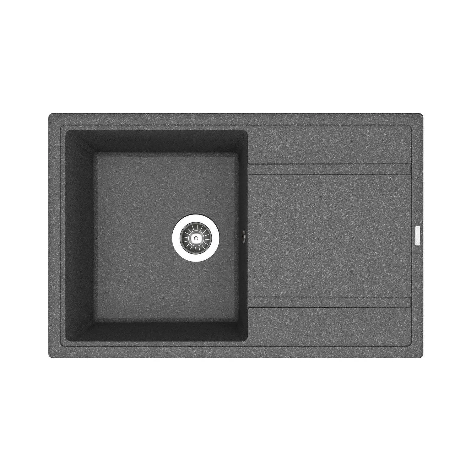 Изображение товара Кухонная мойка Florentina ЛИПСИ кварц черная врезная с переливом