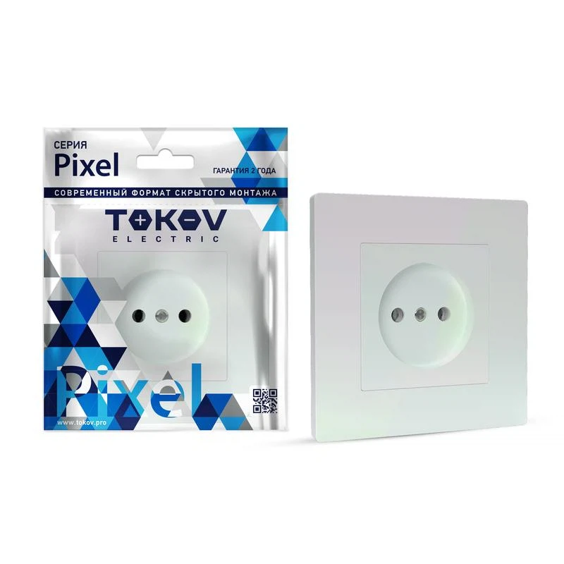 Изображение товара Розетка 1-м СП Pixel 16А IP20 без заземл. в сборе перл.