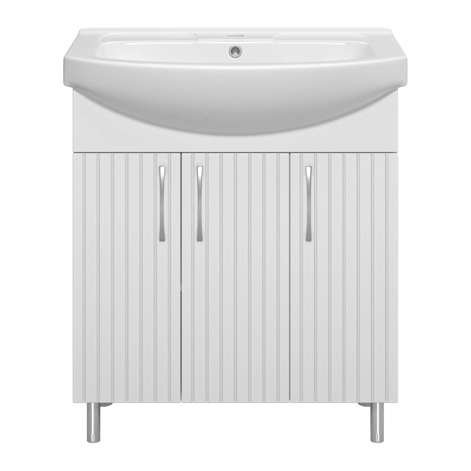 Изображение товара Тумба с раковиной Изео 75, напольная модель, белая, МДФ и ЛДСП, Россия