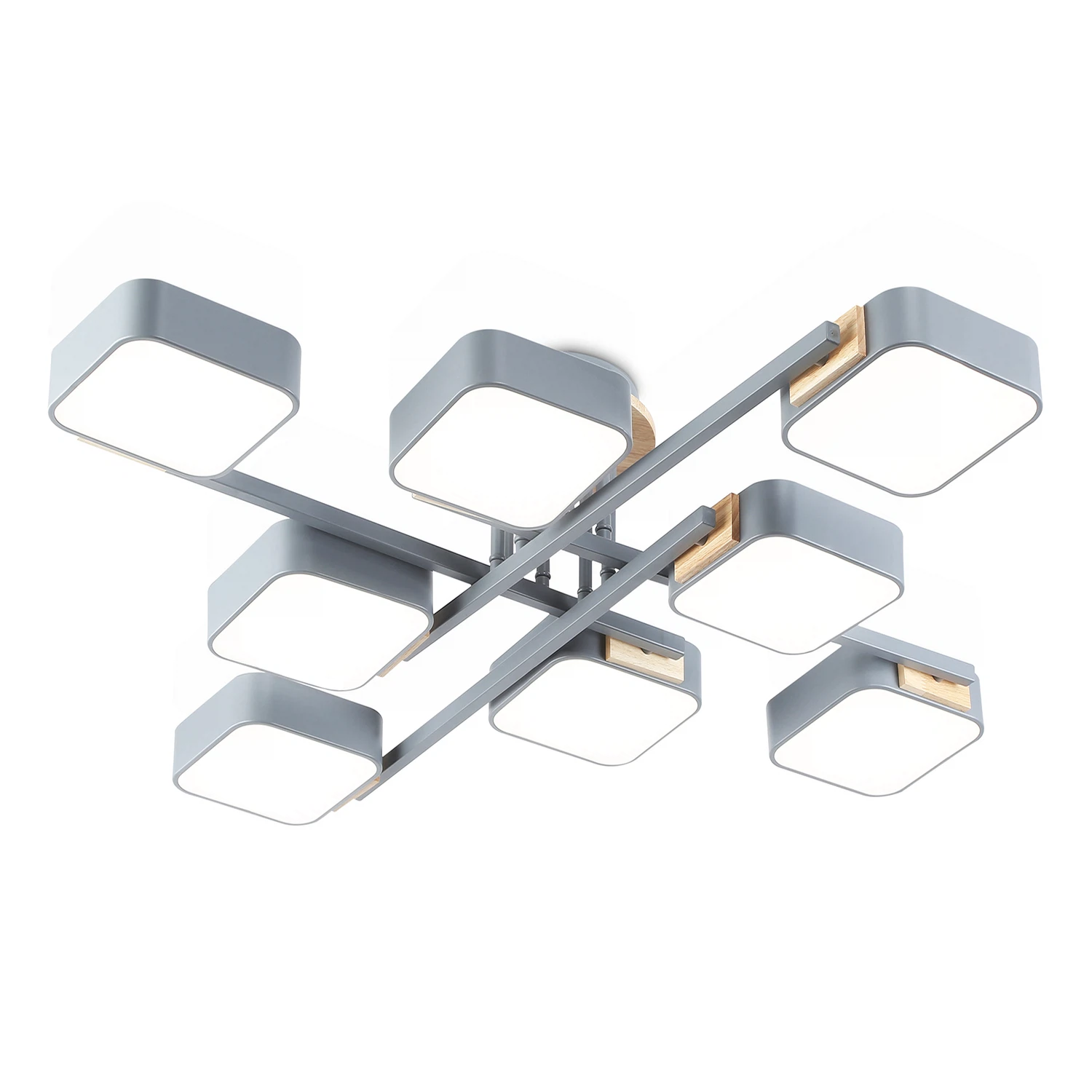 Изображение товара Современная светодиодная люстра на штанге FL4889 AMBRELLA LIGHT 144W серый дерево