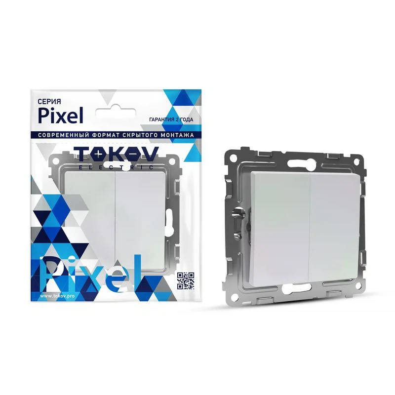 Изображение товара Переключатель проходной 2-кл. СП Pixel 10А IP20 от Tokov