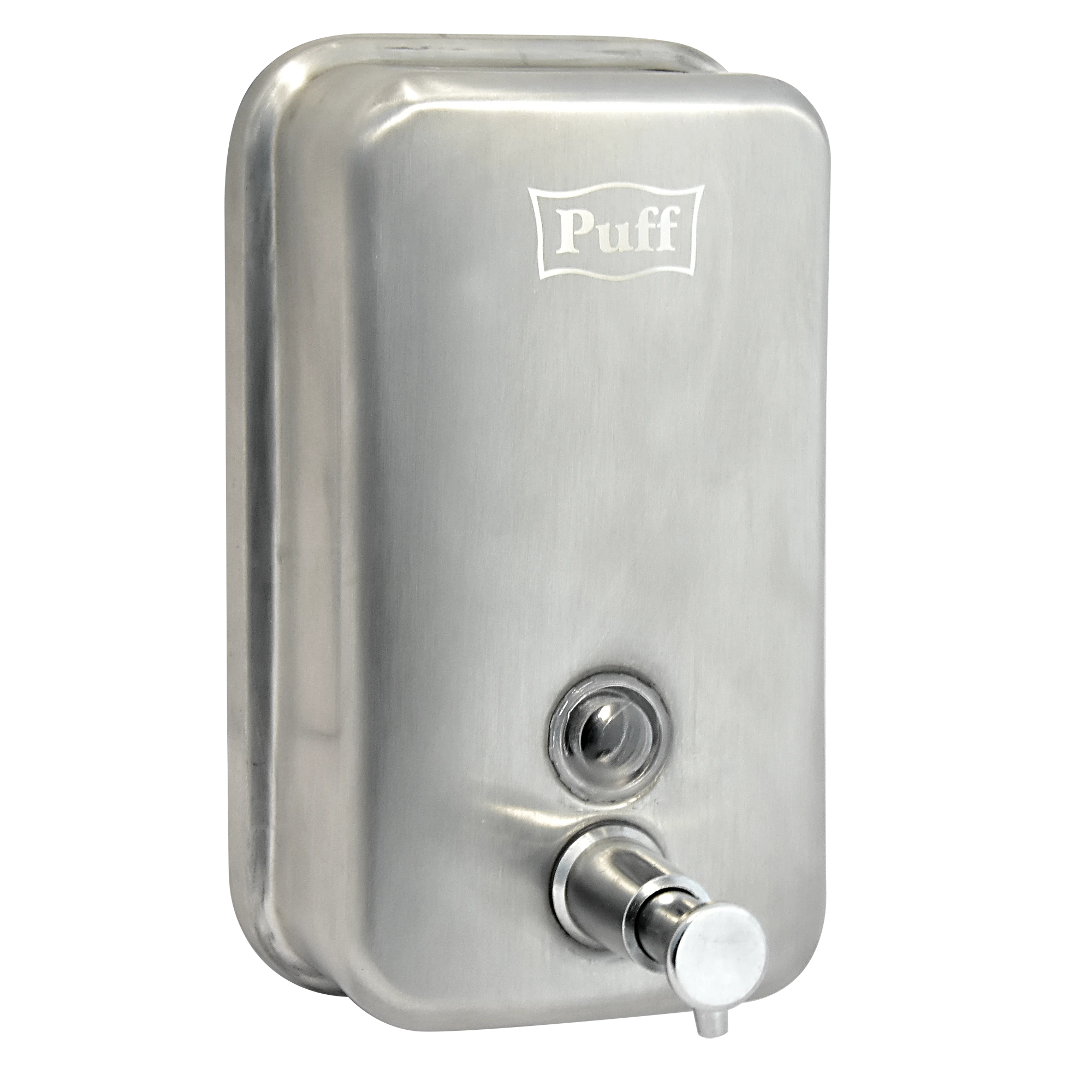 Изображение товара Дозатор для жидкого мыла из нерж. стали, матовый puff-8608m, хром матовый, 800 мл, 19х12х12 см