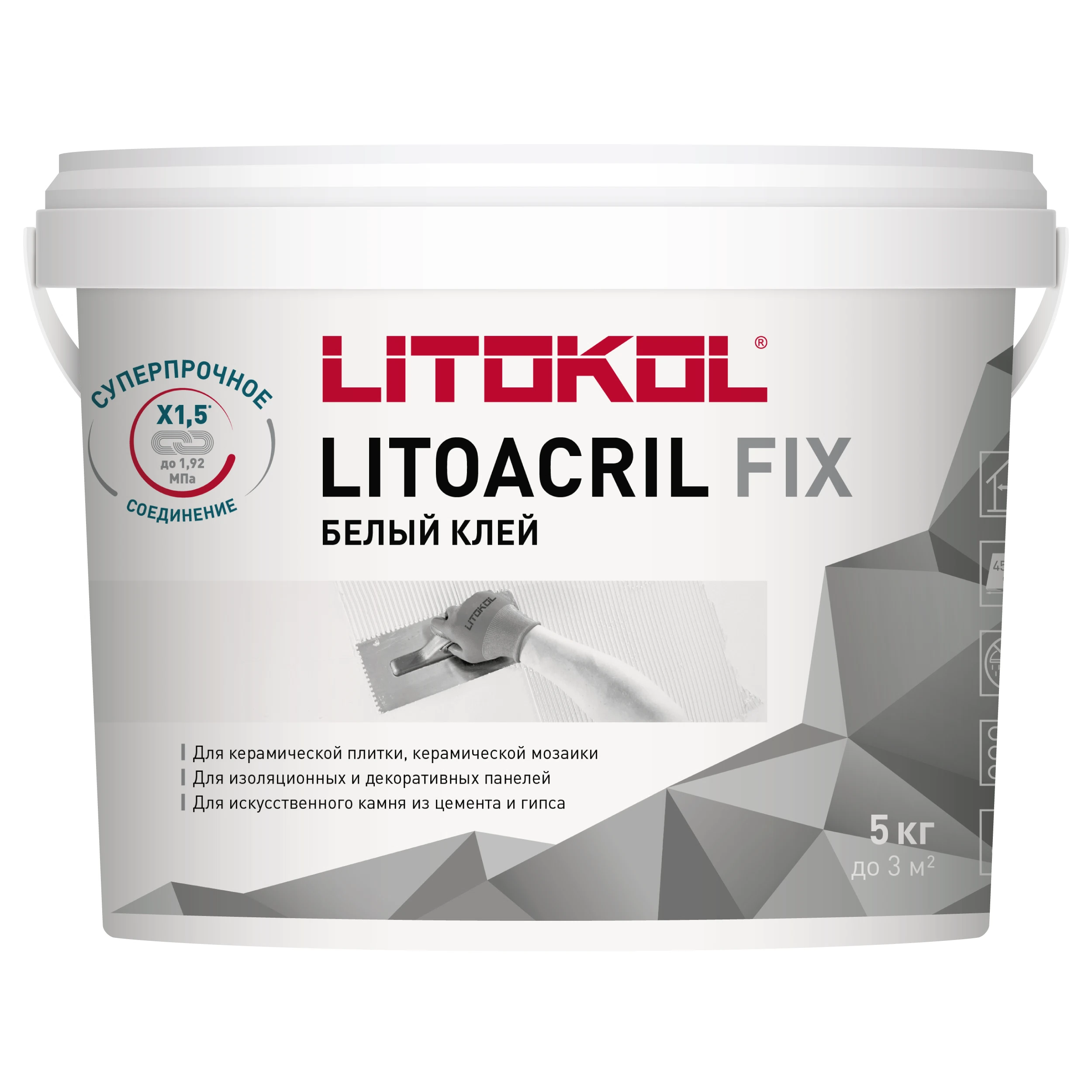 Изображение товара Клей для плитки и мозаики LITOKOL LITOACRIL FIX 5 кг для сухих помещений