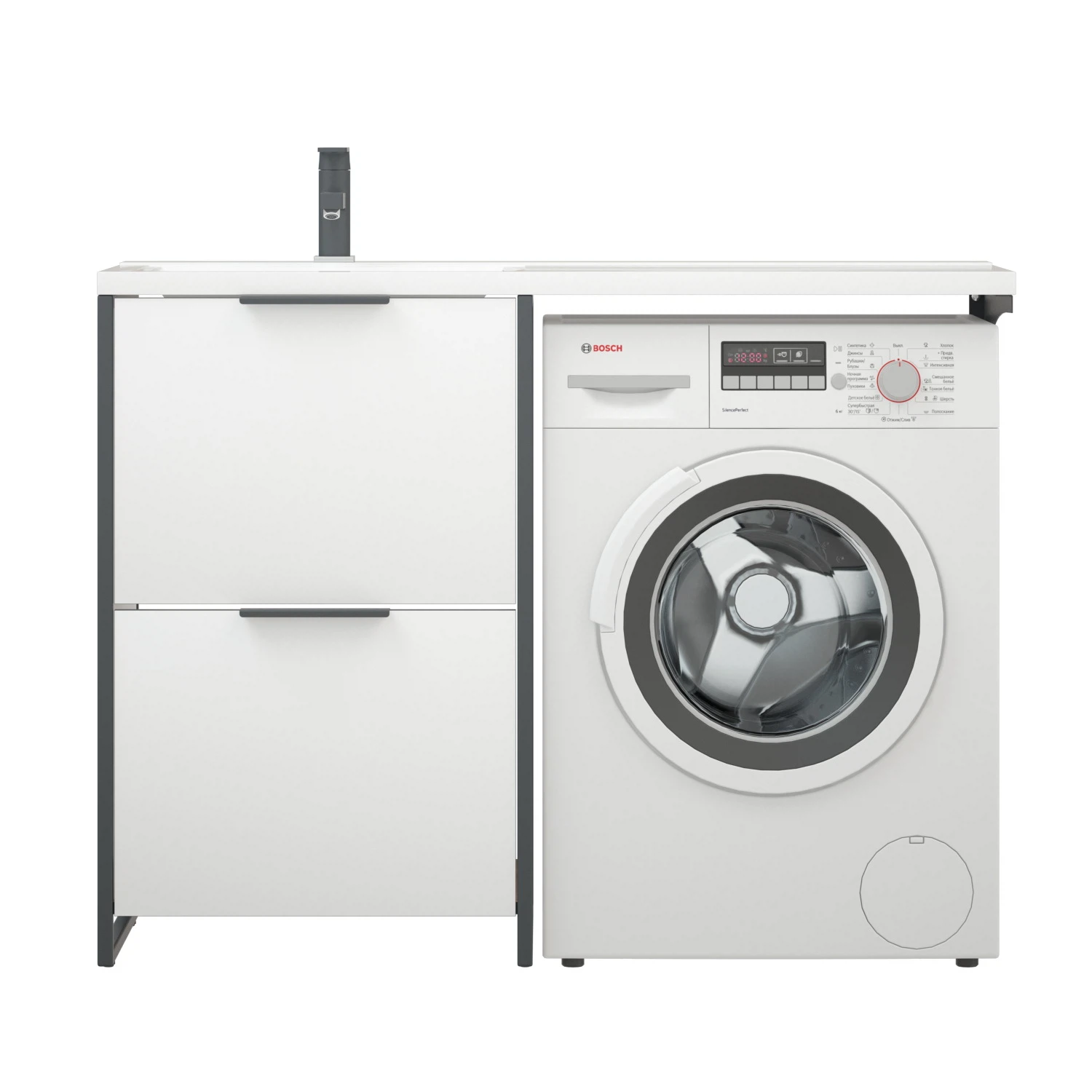 Изображение товара Тумба под раковину Гера 120 Z белая COROZO для ванной комнаты МДФ ЛДСП