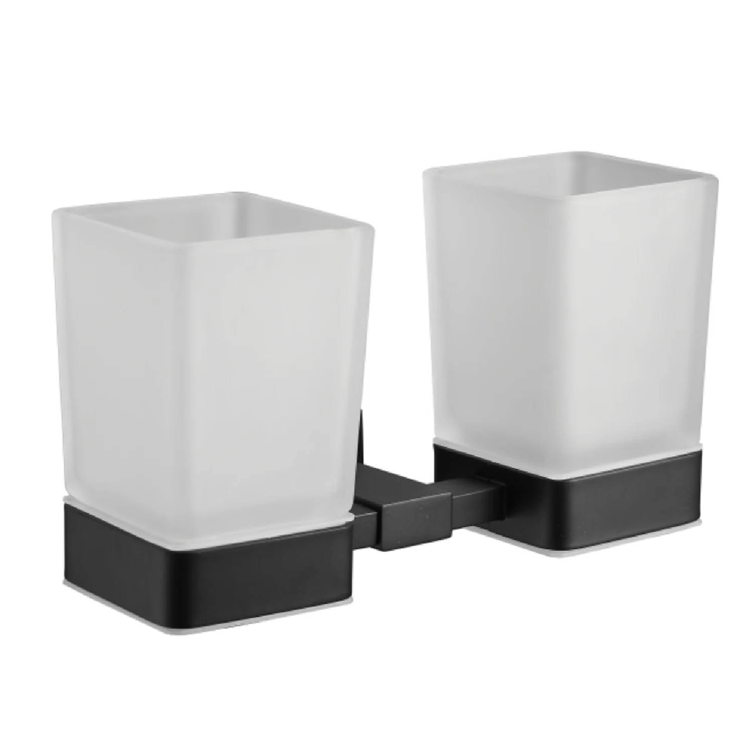 Изображение товара Стакан для ванной двойной SG5622H черный от Shevanik — настенный держатель