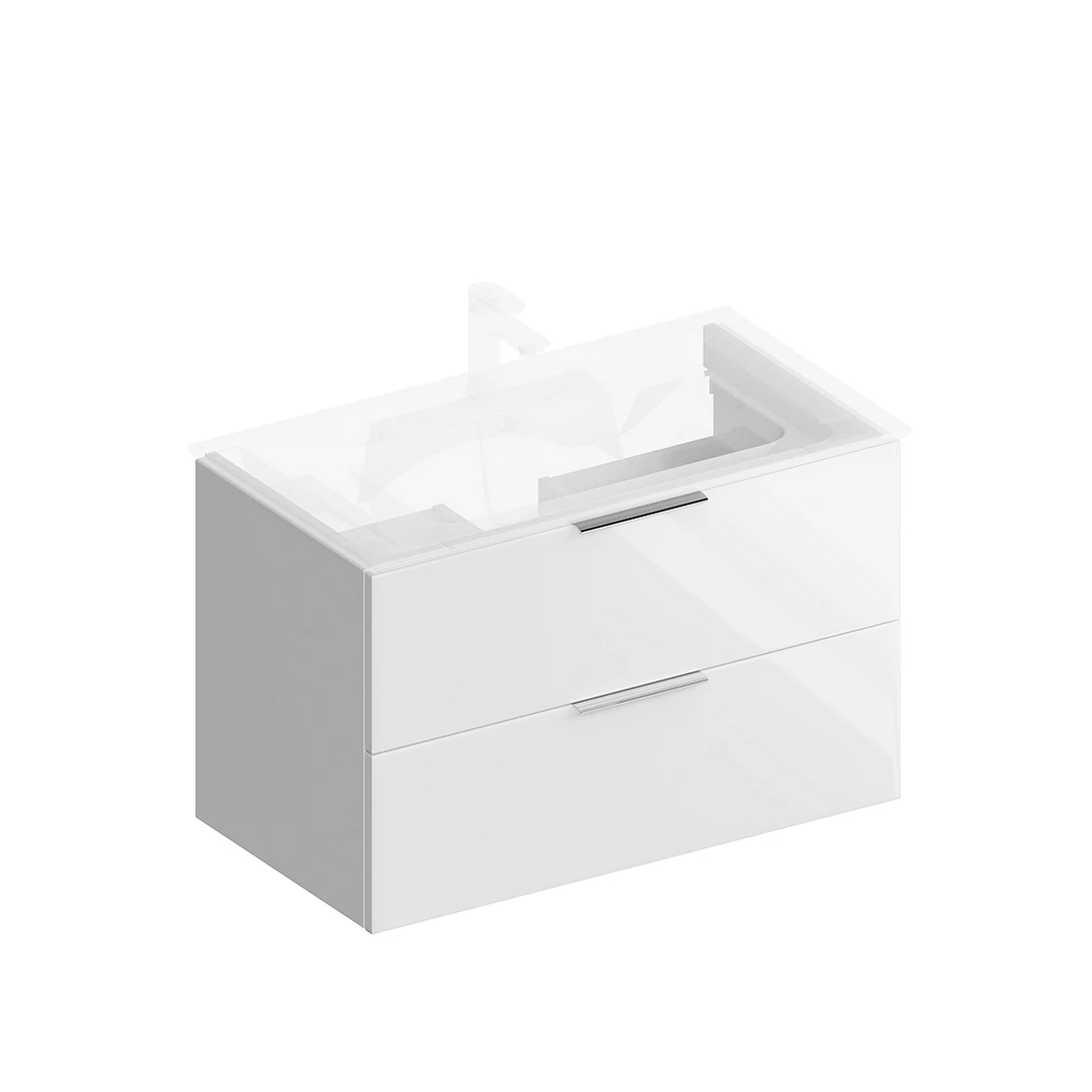 Изображение товара Тумба Piano Forte/Пиано Форте подвесная 85 см, 2 ящика, белый глянцевый