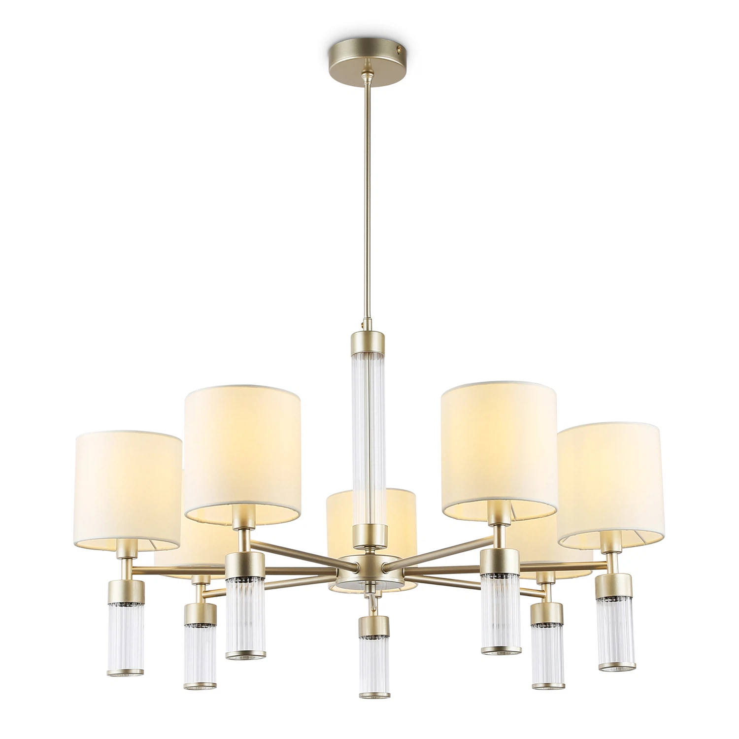 Изображение товара Подвесная люстра с тканевыми абажурями и золотым каркасом AMBRELLA LIGHT LH71303