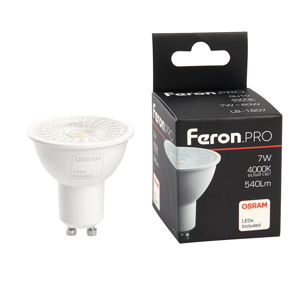 Изображение товара Лампа светодиодная Feron.PRO LB-1607 GU10 7W 175-265V 4000K