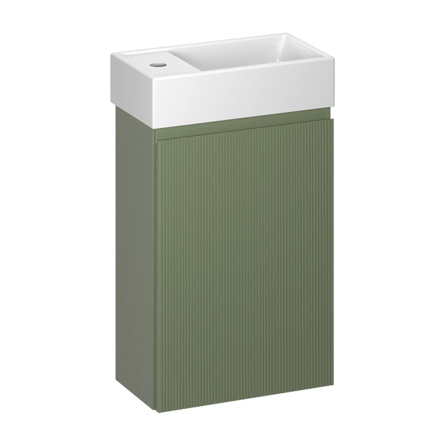 Изображение товара Тумба с раковиной Wellsee WC Area влагостойкая подвесная 400 мм зелёная