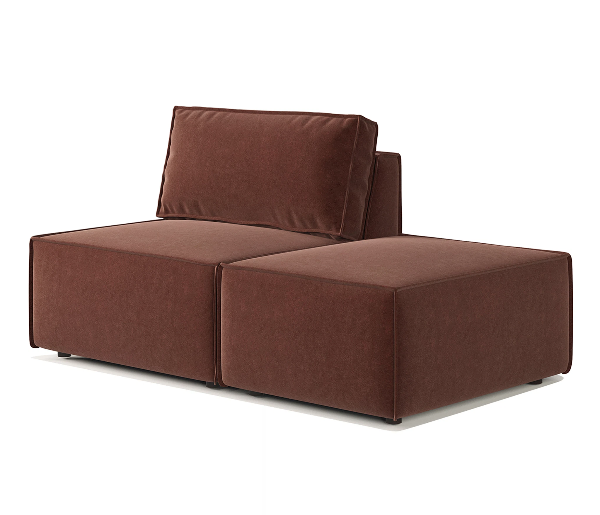 Изображение товара Диван модульный Гамма 25 170х95х70 см, независимый пружинный блок, правый велюр Дрим шоколад