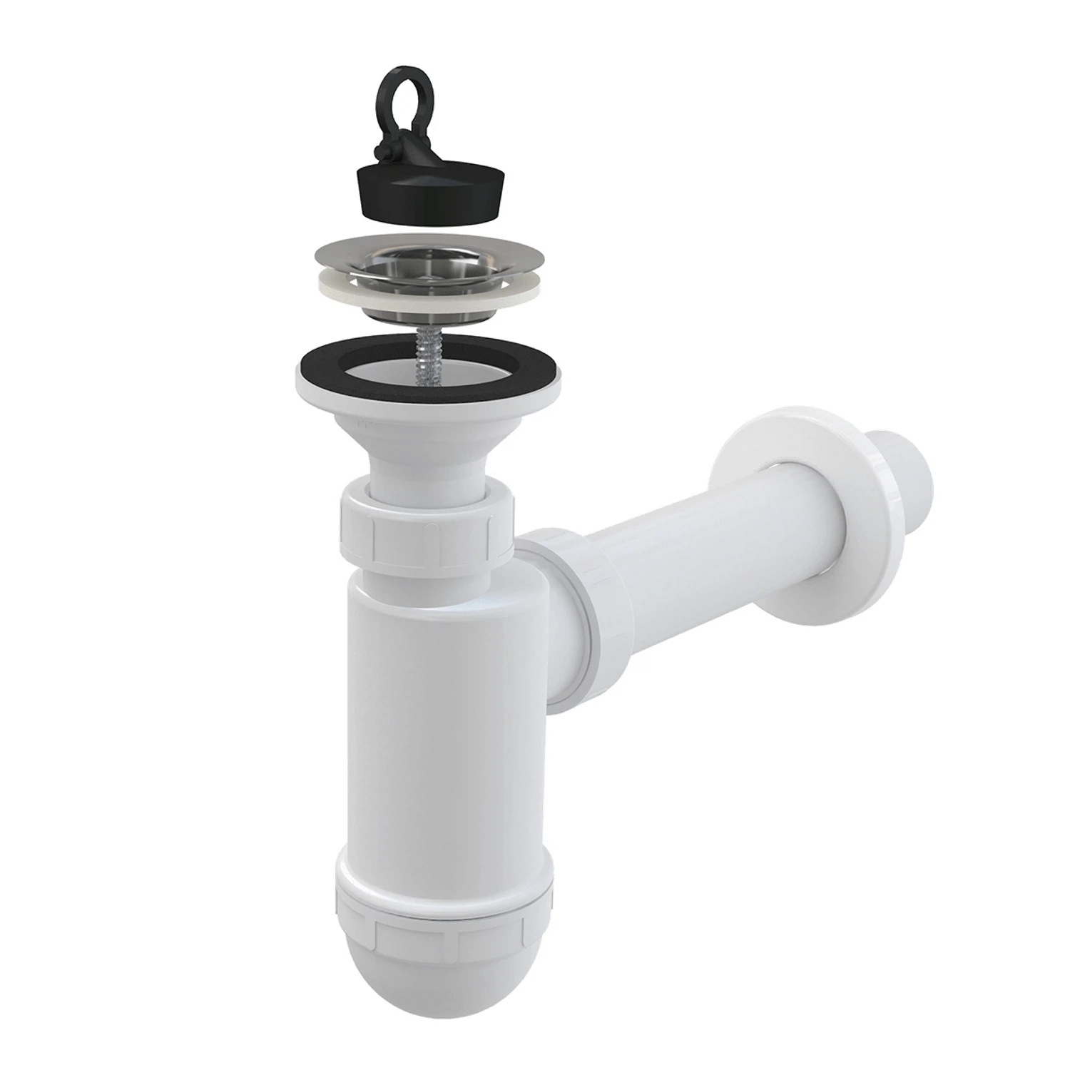 Изображение товара Сифон для умывальника Alcadrain DN40 с нержавеющей решеткой DN63