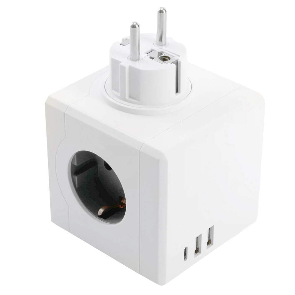 Изображение товара Разветвитель сетевой 3-местный с/з STEKKER ADP16-33-21, 250V, 16A, ABS пластик, белый