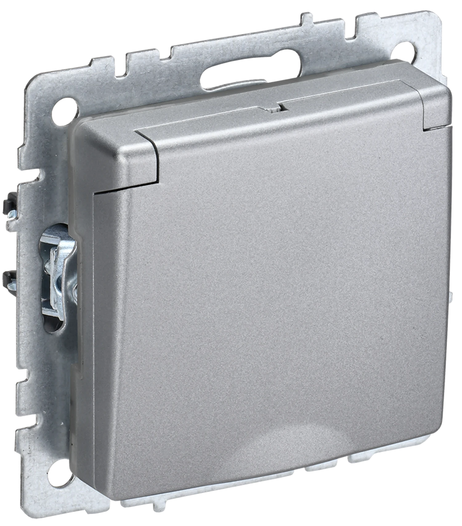 Изображение товара Розетка IEK BRITE 16А с защитными шторками, серый, скрытый монтаж