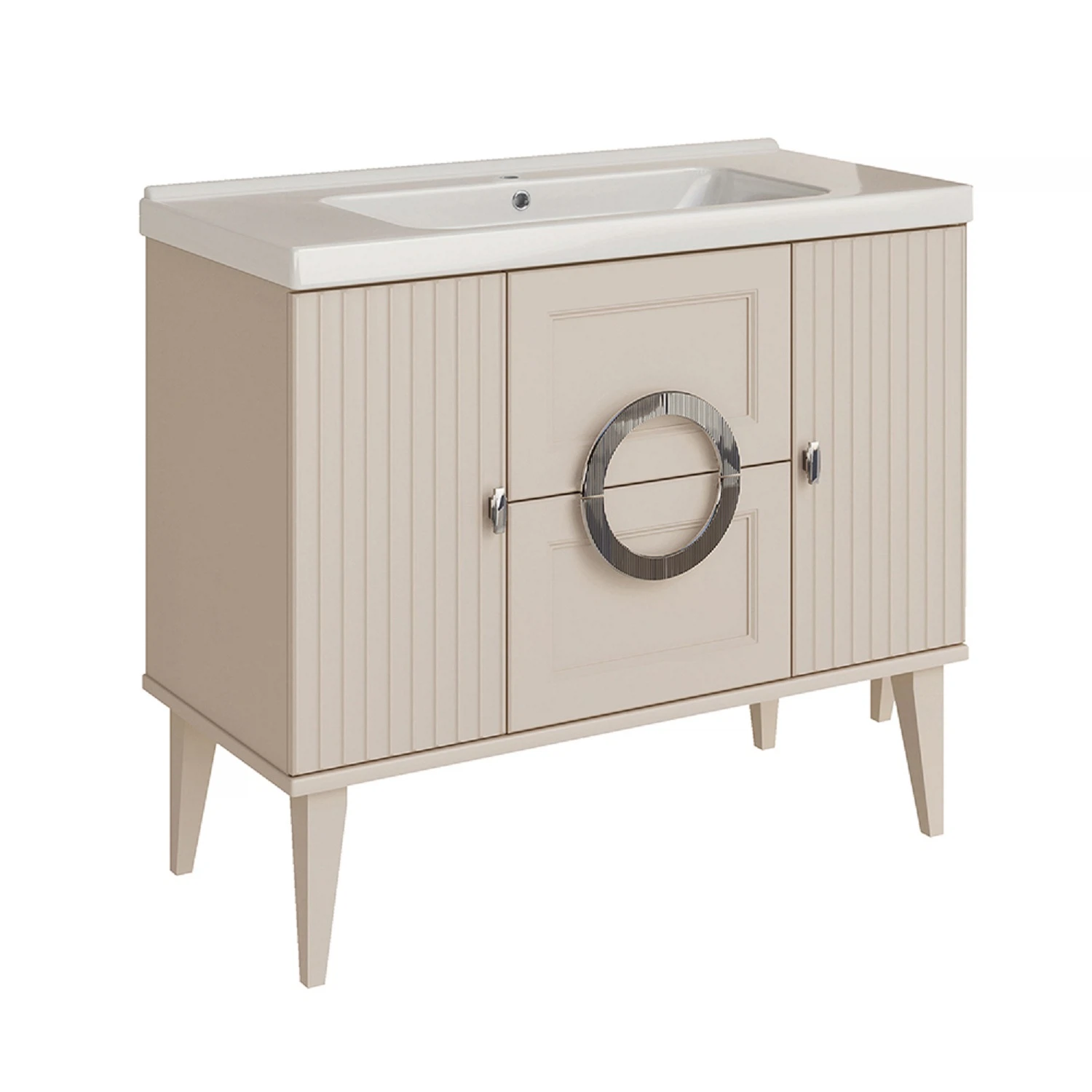 Изображение товара Тумба напольная с раковиной ASB-Woodline Федерика "Тирамису Софт" 100 см (80435)