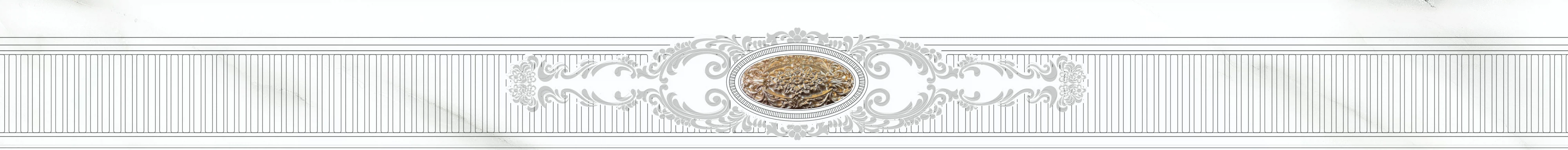 Изображение товара Керамический настенный бордюр Eurotile MADISON 882 90x8 см, белый, имитация камня