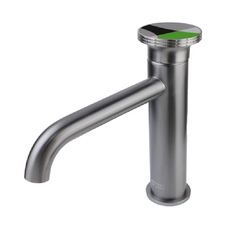 Изображение товара Смеситель Bronze de Luxe 9009GM-G графит/зеленый — рычажный, матовый, 16.7 см излив