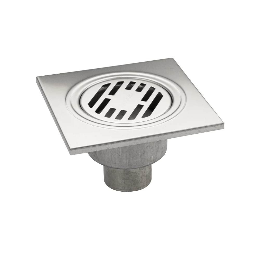 Изображение товара Душевой трап из нержавеющей стали 150x150 d50 с гидрозатвором