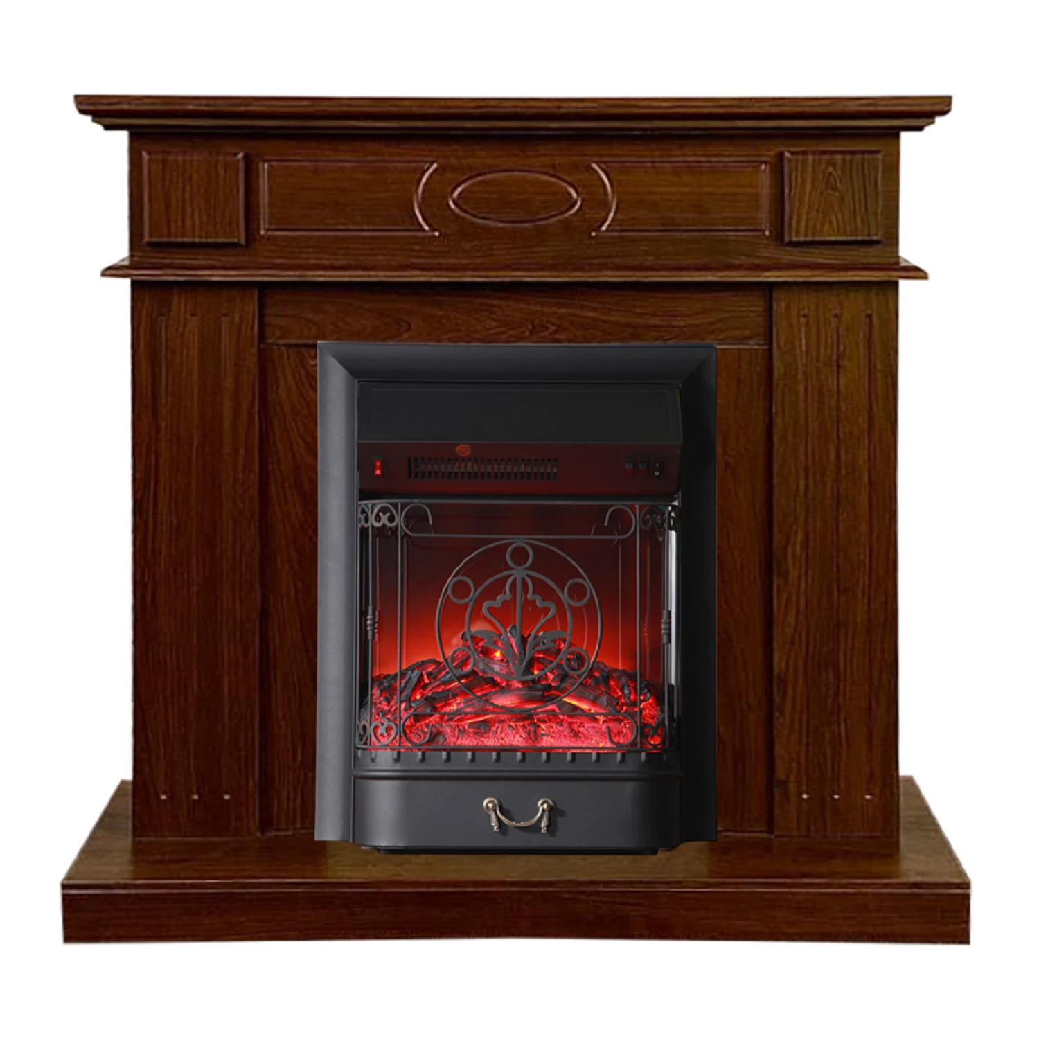 Изображение товара Электрокаминокомплект Лестер с эффектом пламени и обогревом, орех