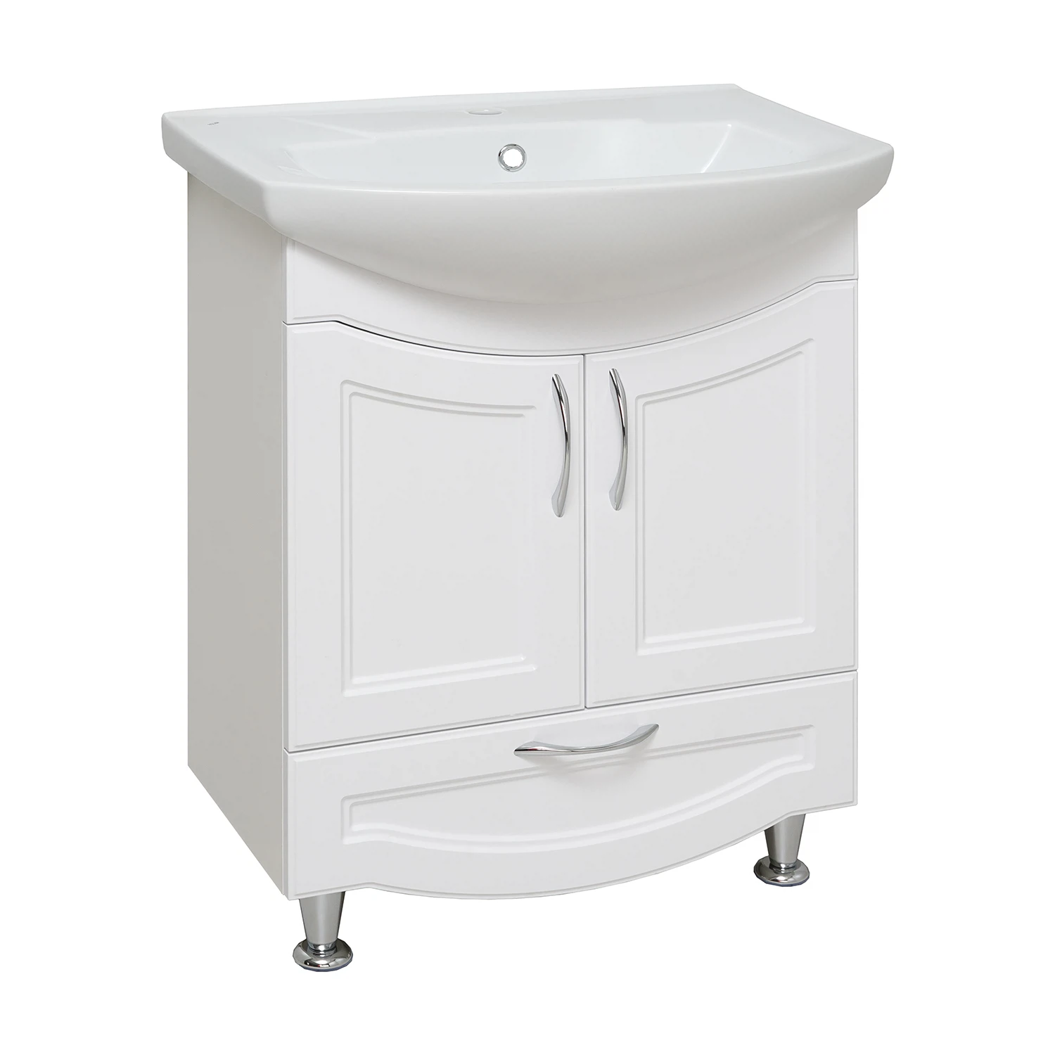 Изображение товара Тумба под раковину Runo Неаполь белая 600x314x800 мм для ванной комнаты