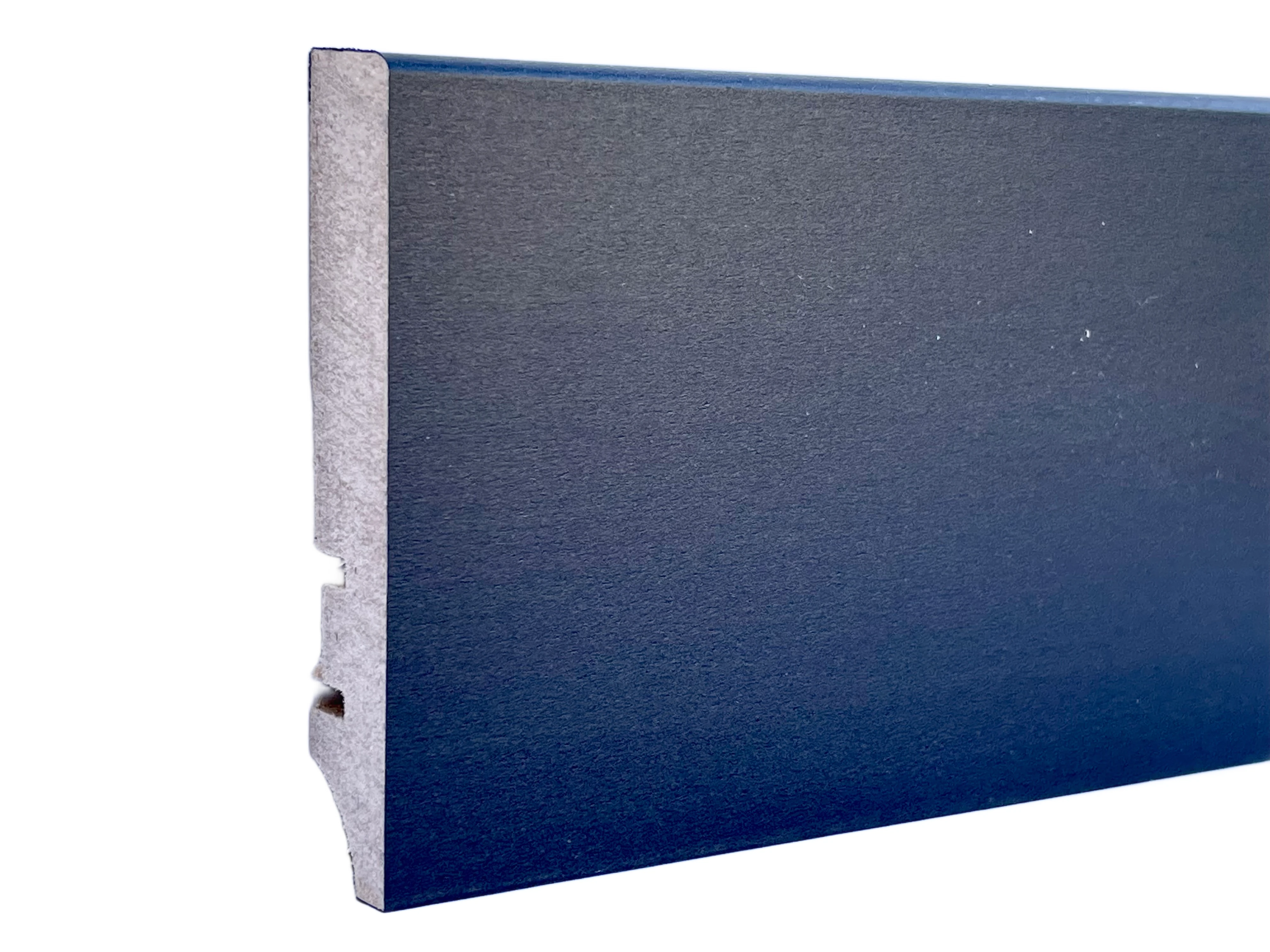 Изображение товара Плинтус МДФ Волшебная Палочка Гарден 81 мм черный для ровных стен с кабель-каналом