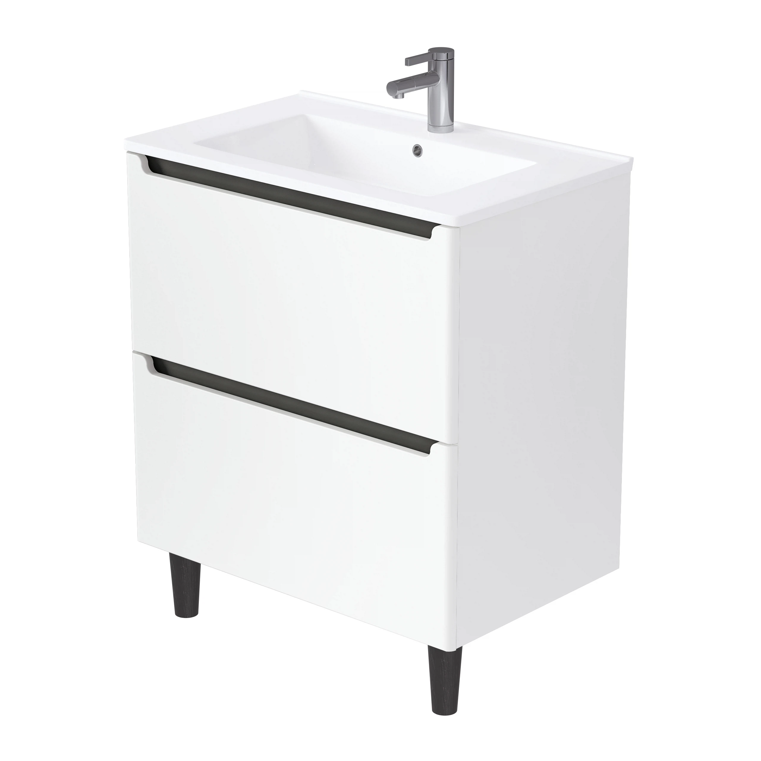 Изображение товара Тумба под раковину 1Marka Coda 65Н белая матовая мебель для ванной комнаты