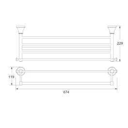 Полка для полотенец Rose RG1908E, золото