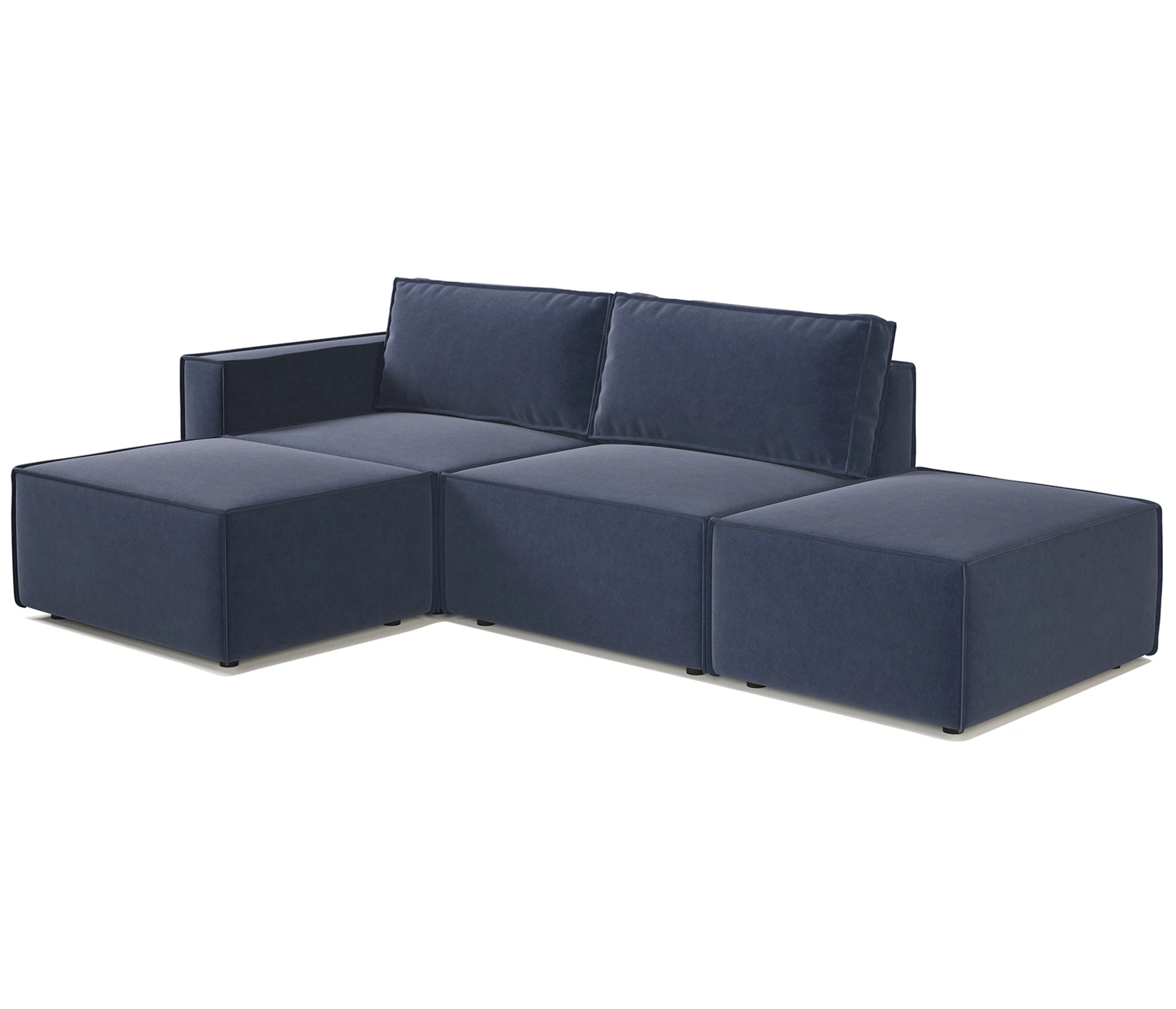 Изображение товара Модульный диван Шарм 25 с велюром Ультра миднайт, левый, размеры 211х170х70 см