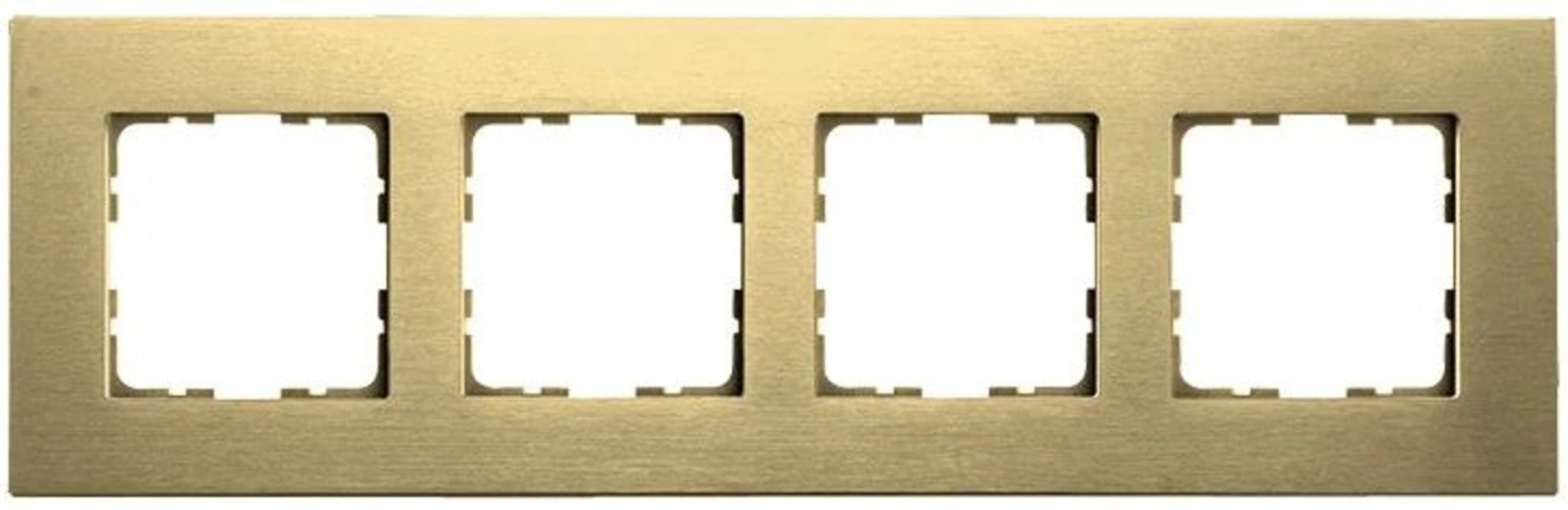 Изображение товара Четырехместная рамка Jasmart G-Metal золотая для вертикальной и горизонтальной установки