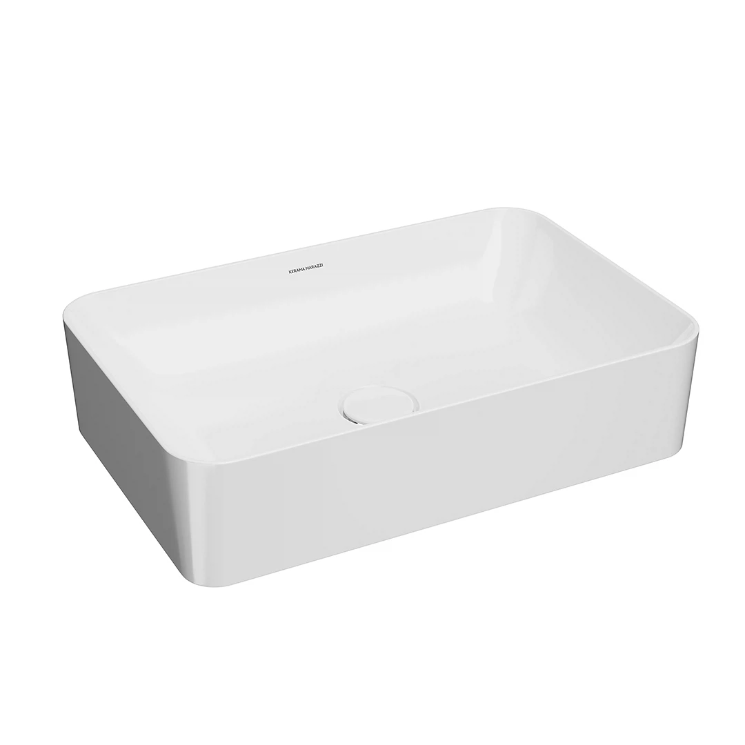 Изображение товара Раковина PLAZA накладная 55 белая Kerama Marazzi прямоугольная с переливом