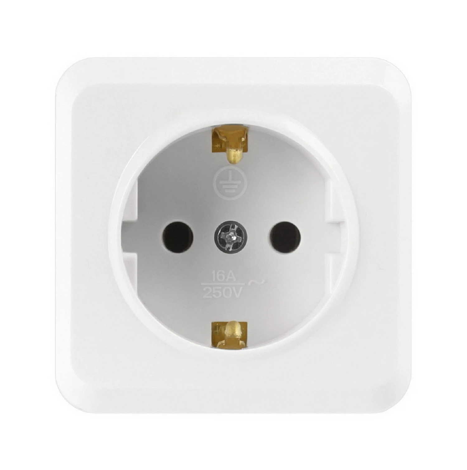 Изображение товара Розетка 1-местная 16А с заземлением белая, керамика "Юпитер" (SBE-03w-16-S1-Z-c)/200