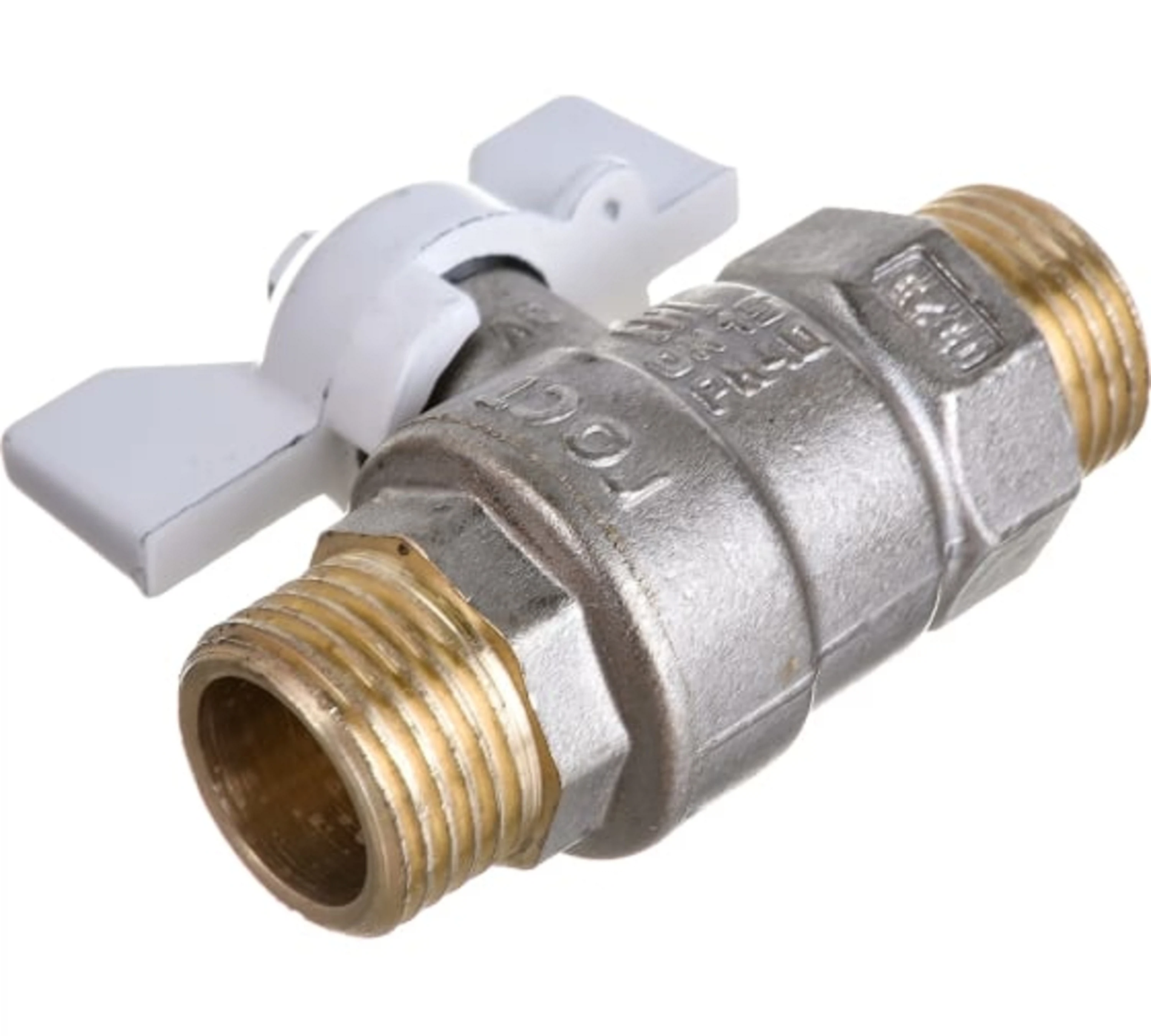 Изображение товара Кран шаровой 1/2'' нар/нар бабочка БЕЛАЯ LD PRIDE (544682)