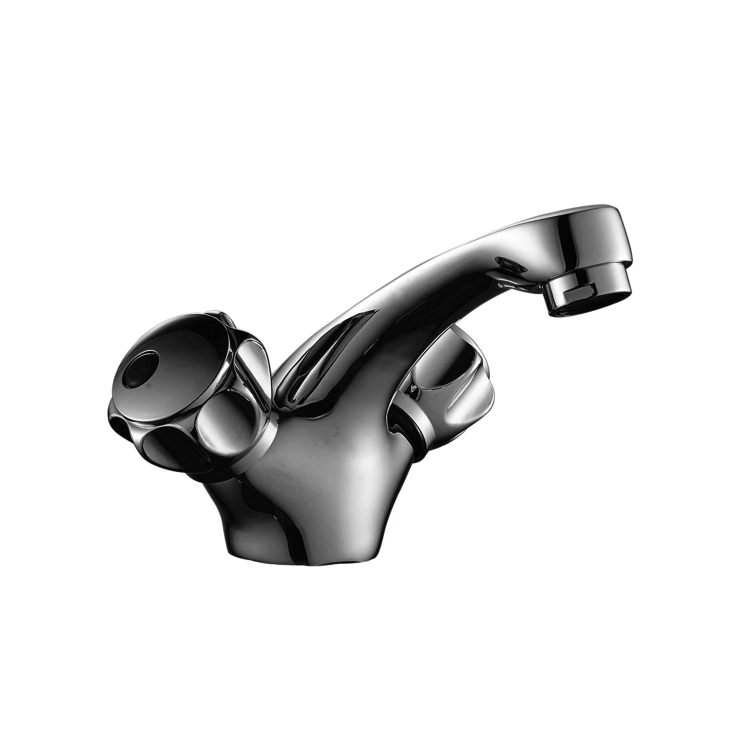 Изображение товара Смеситель двуручный для умывальника DECOROOM DR50011R хром латунь