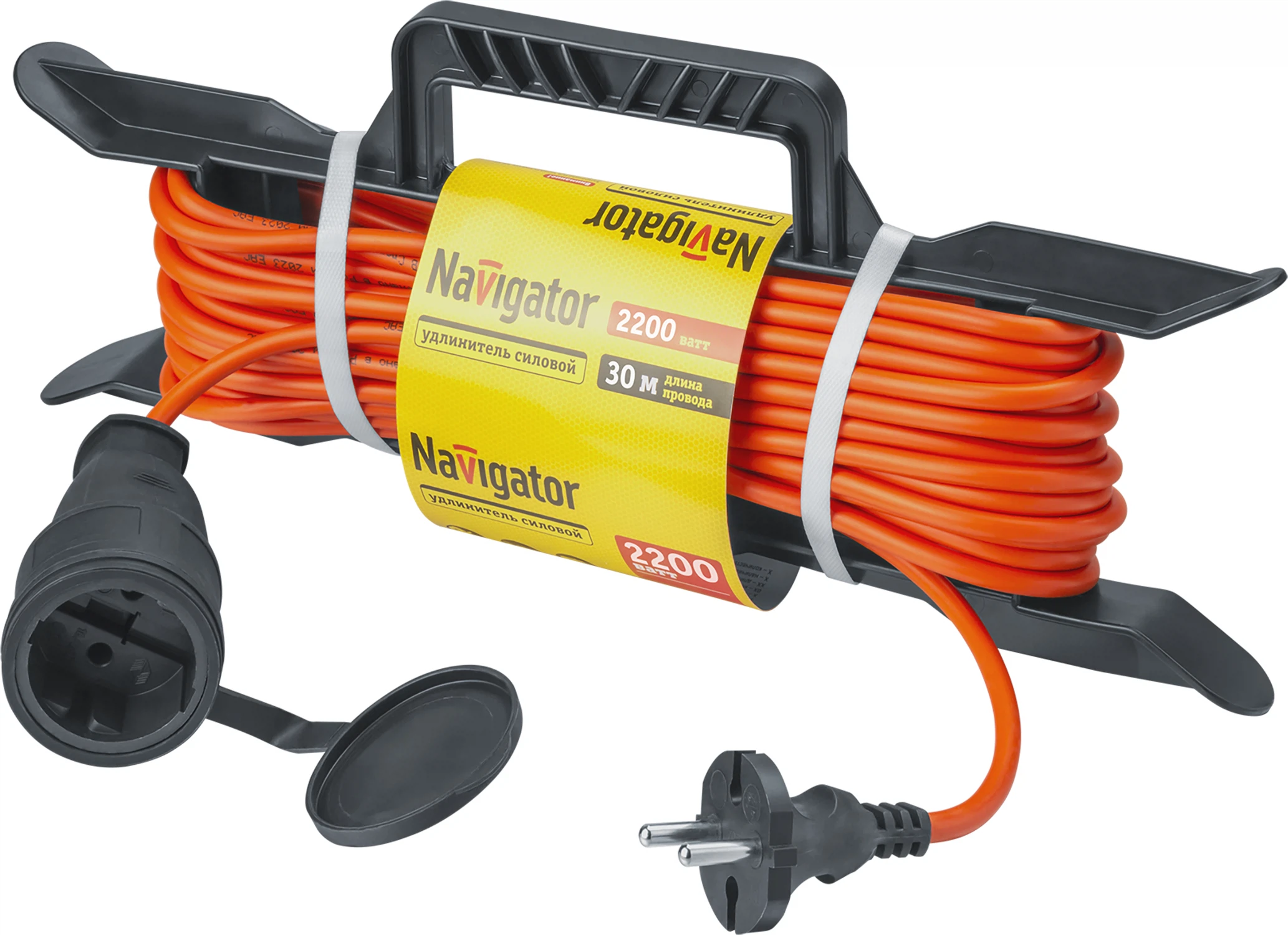Изображение товара Силовой удлинитель Navigator 30м 1 розетка 2200Вт IP44