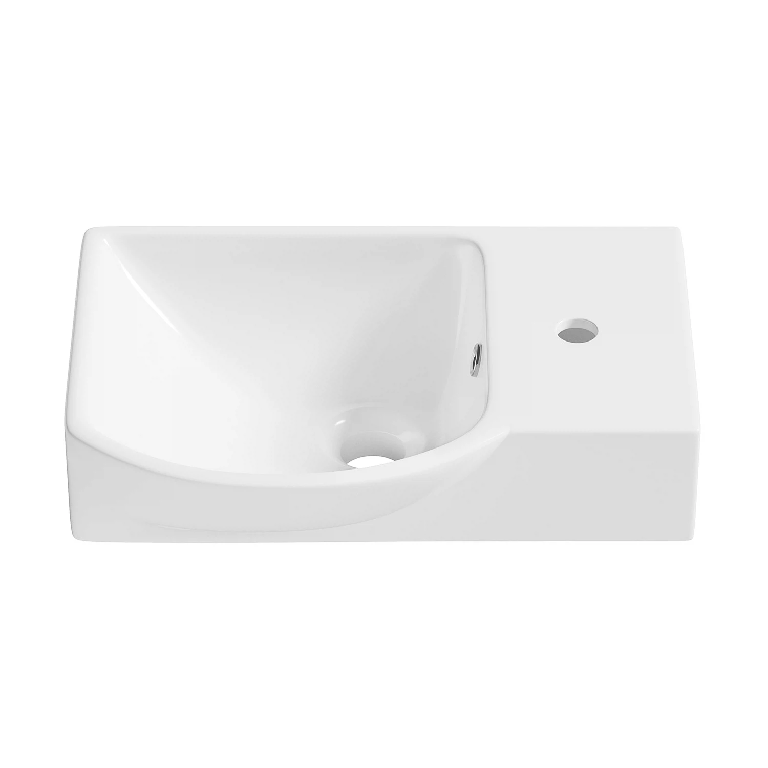 Изображение товара Подвесная раковина Wellsee WC Area белая 450x320 мм с переливом