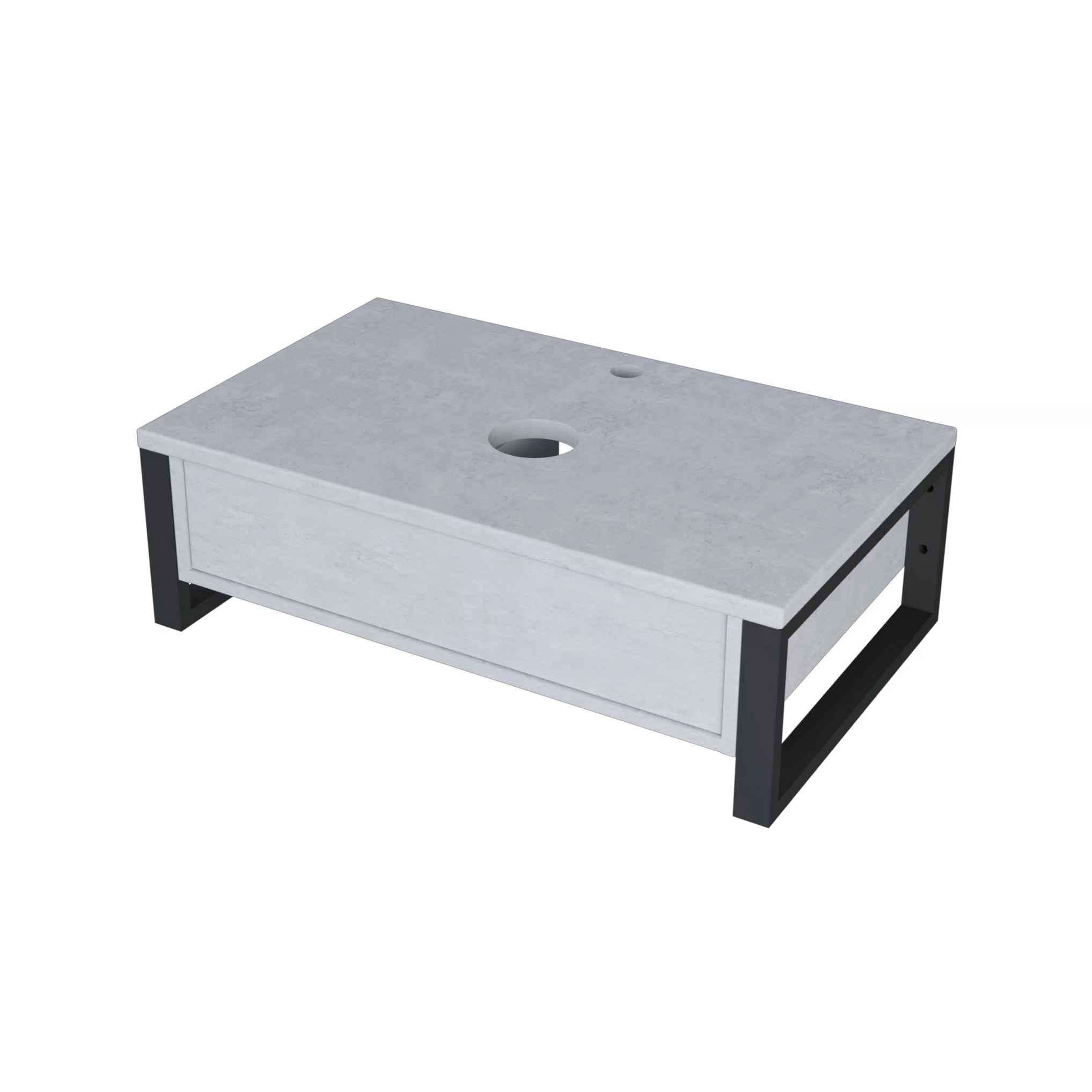 Изображение товара Подвесная тумба под раковину для ванной 1Marka GRUNGE LOFT бетон светлый 900мм