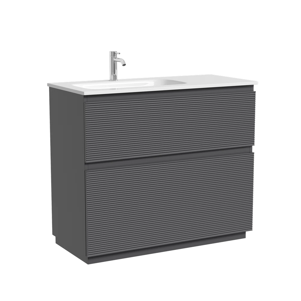 Изображение товара Тумба напольная SANCOS Folk Floor левая с ящиками Grey soft 995х445х850