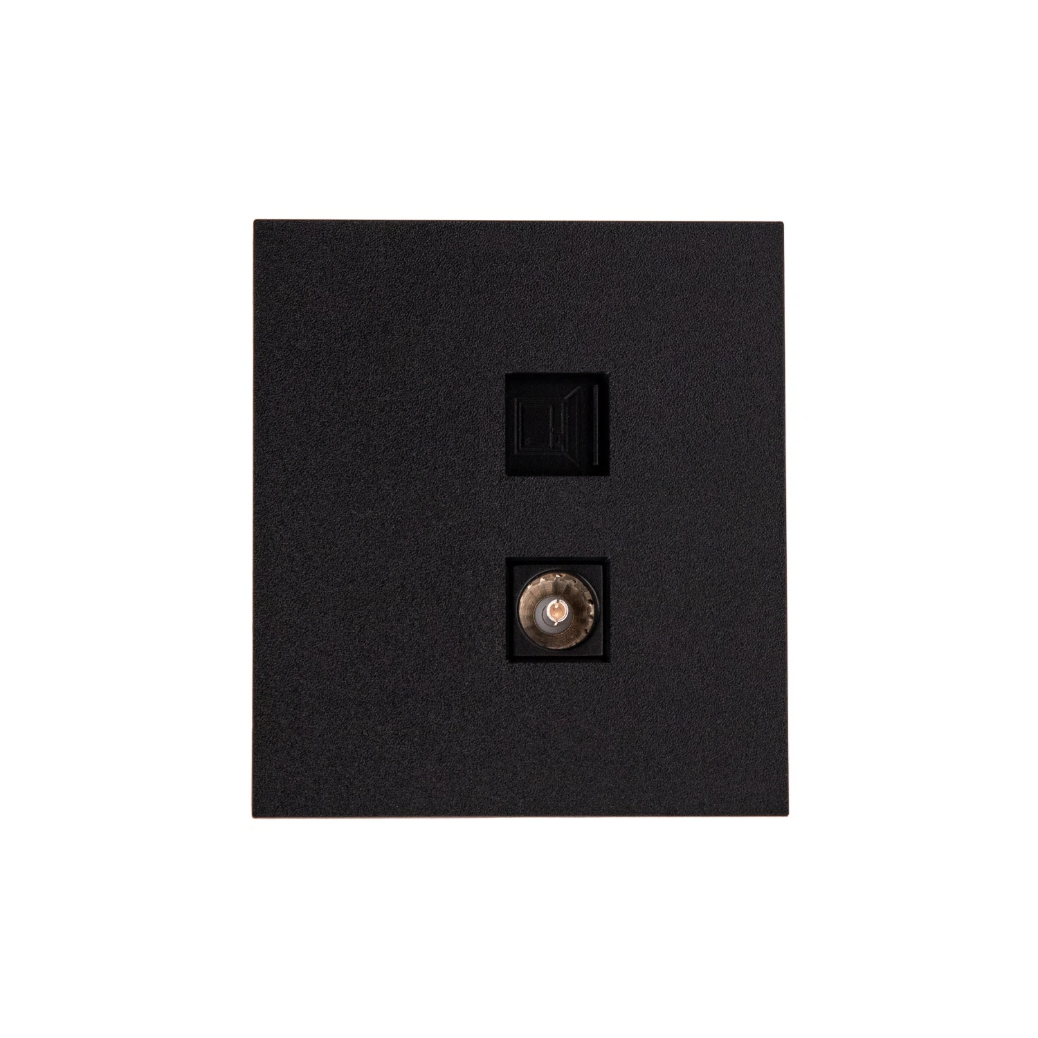 Изображение товара Комбинированная розетка Kranz Strong для сети интернет и ТВ черная с рамкой