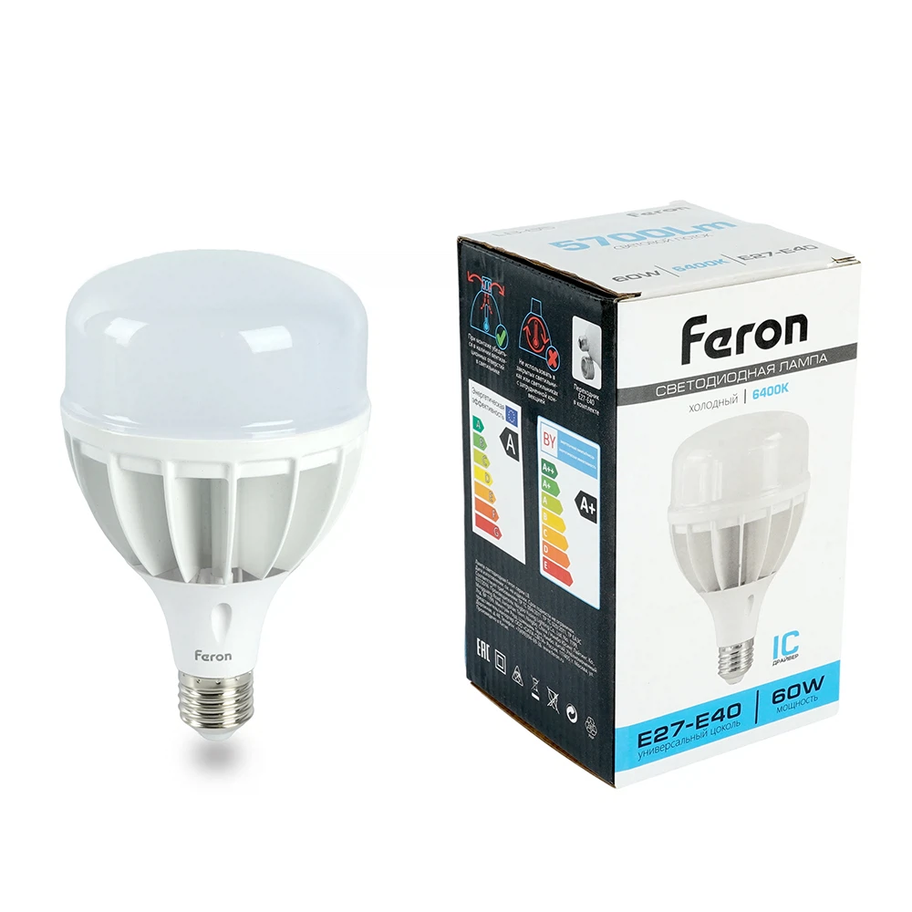 Изображение товара Лампа светодиодная Feron LB-65 E27-E40 60W 175-265V 6400K
