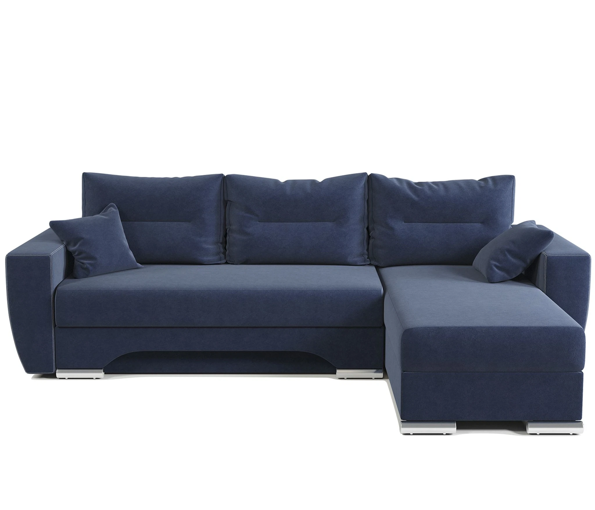 Изображение товара Угловой диван ЕвроШаг правый велюр Ультра миднайт современный дизайн