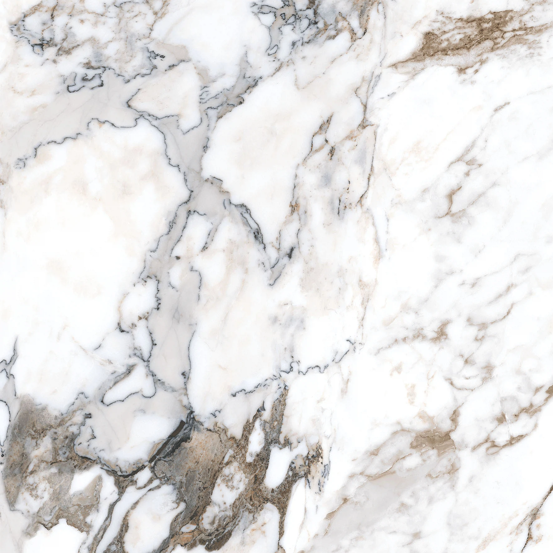 Изображение товара Керамогранит Marble-X Бреча Капрайа 60x60 белый лаппатированный мрамор