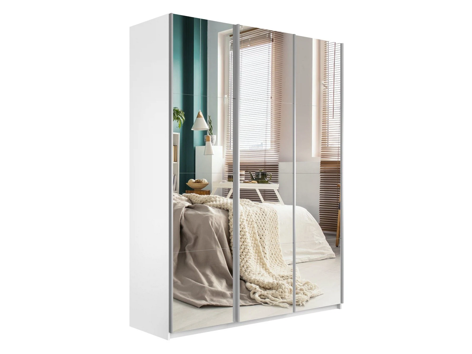 Изображение товара Шкаф-купе Прайм 3-х дверный Белый Зеркало/ЛДСП 210х57х230