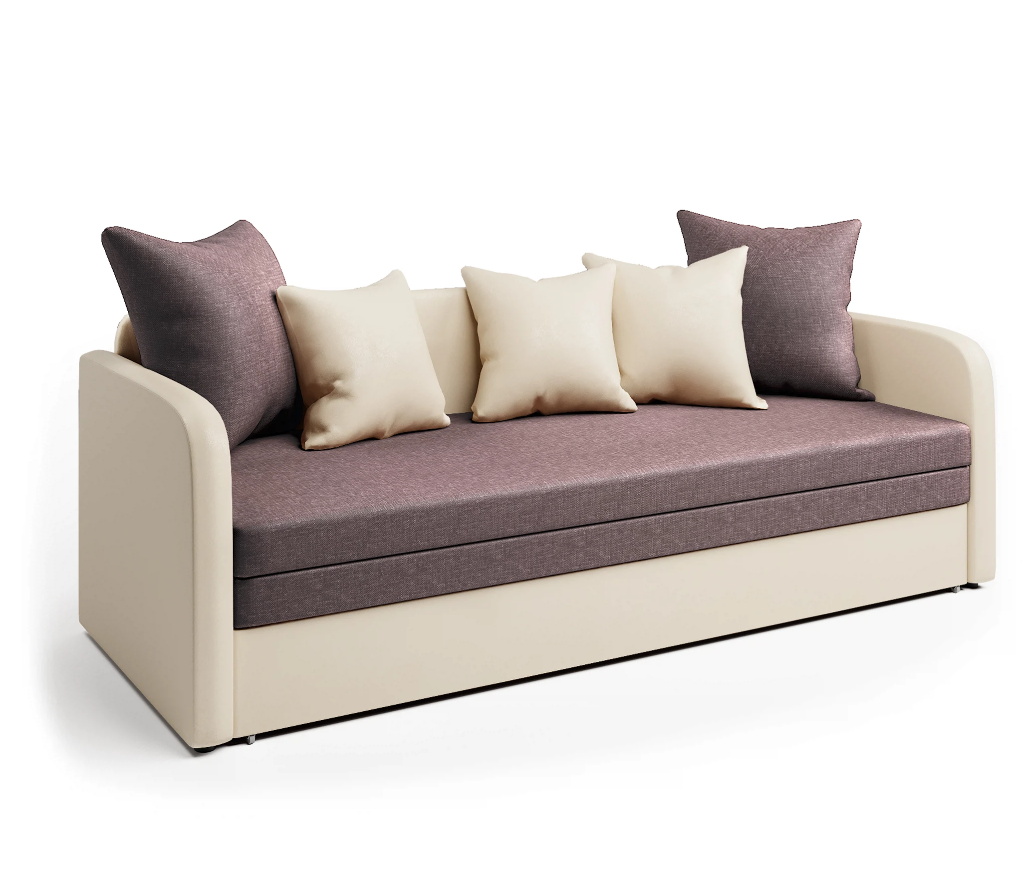 Изображение товара Софа Трио экокожа беж и латте рогожка