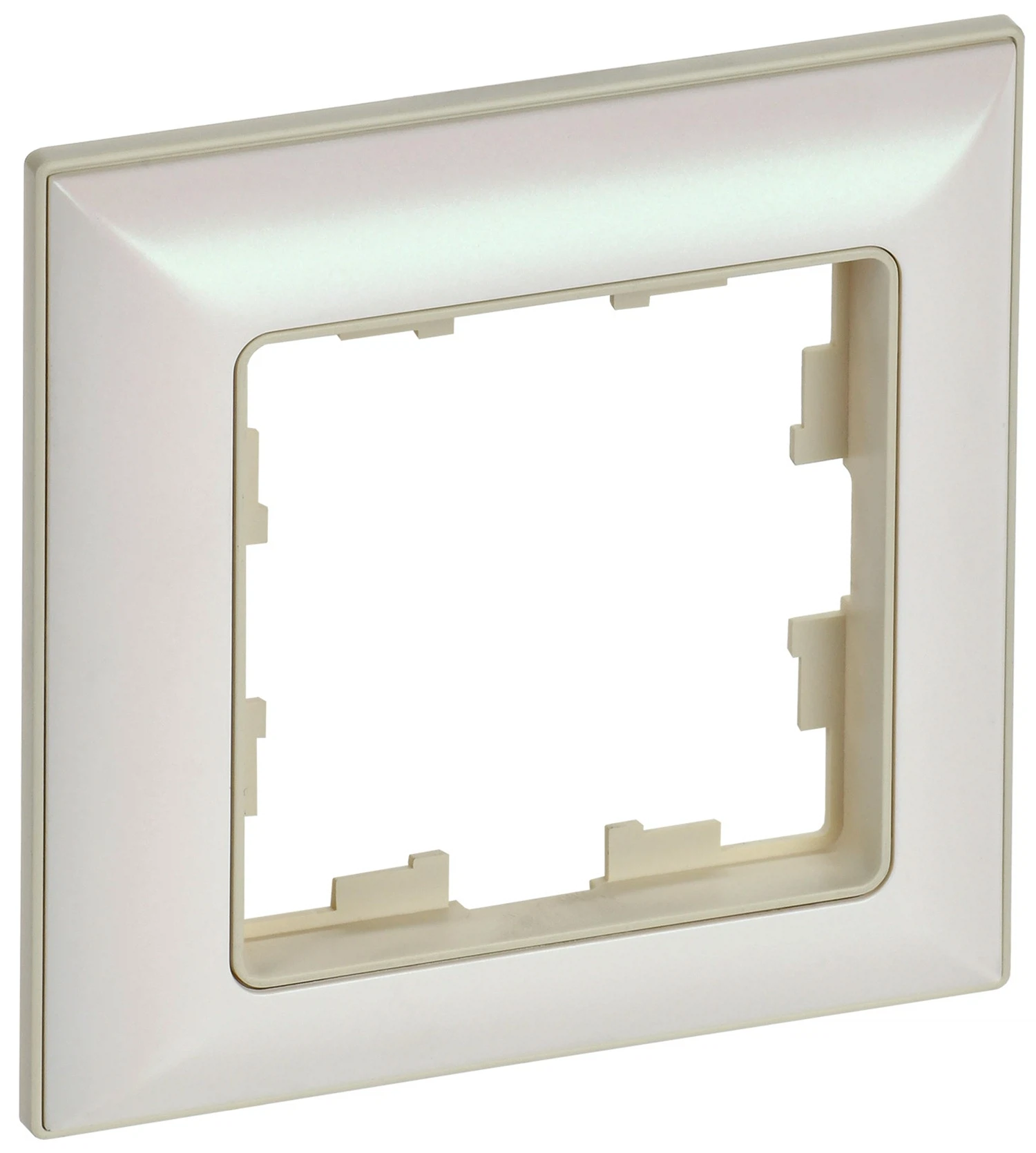 Изображение товара Рамка IEK BRITE DECOR Жемчуг/беж 3D-форма 1-мест. РУ-1-Бр.